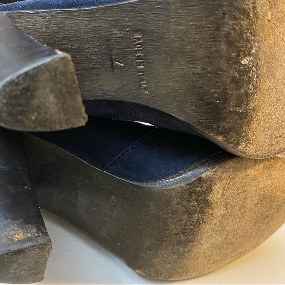 Lockharte Suede Leather Fold-Over Heeled Platform Booties Size 7 - Picture 9 of 11